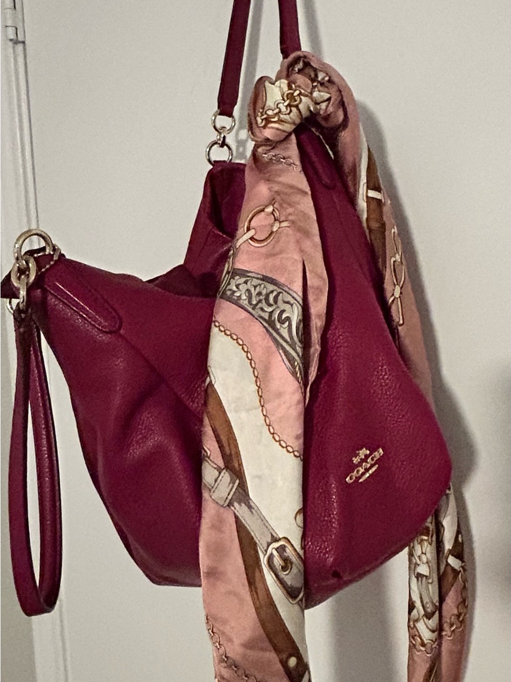 Coach Pebbled Leather Shoulder Bag and  Matching Wallet
